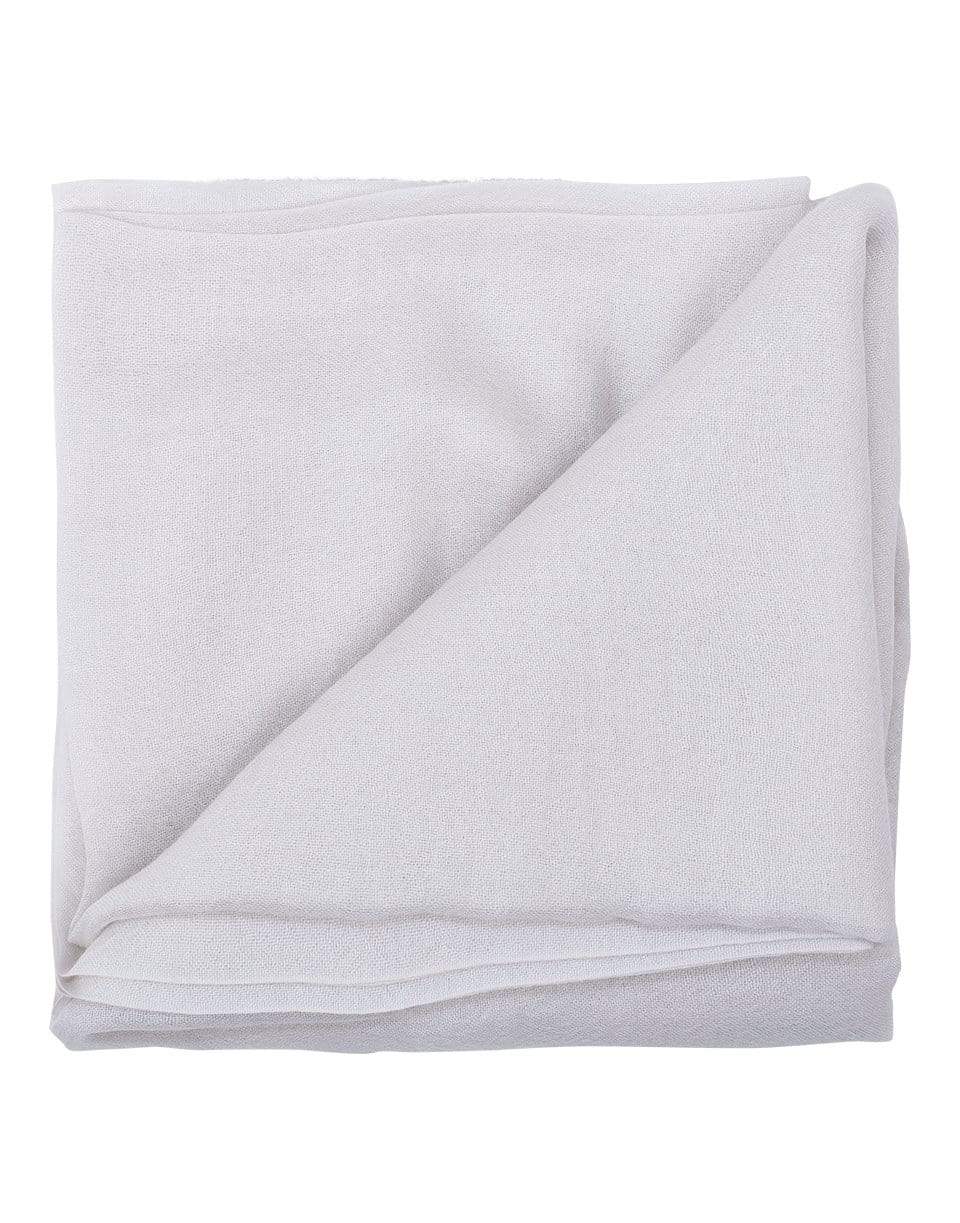 BRUNELLO CUCINELLI-Warm White Cashmere and Silk Fringe Scarf-WARMWHT