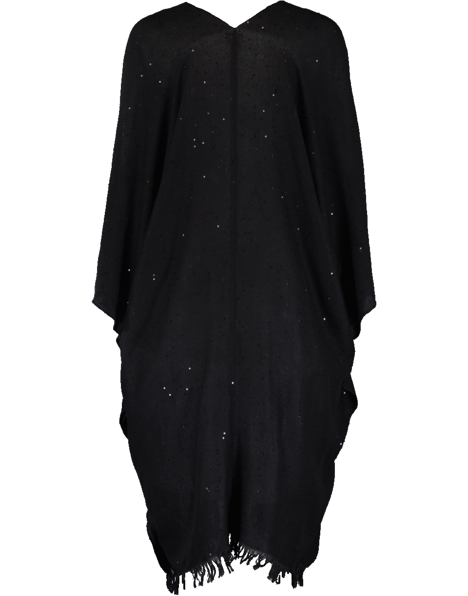 BRUNELLO CUCINELLI-Paillette Open Poncho-BLACK