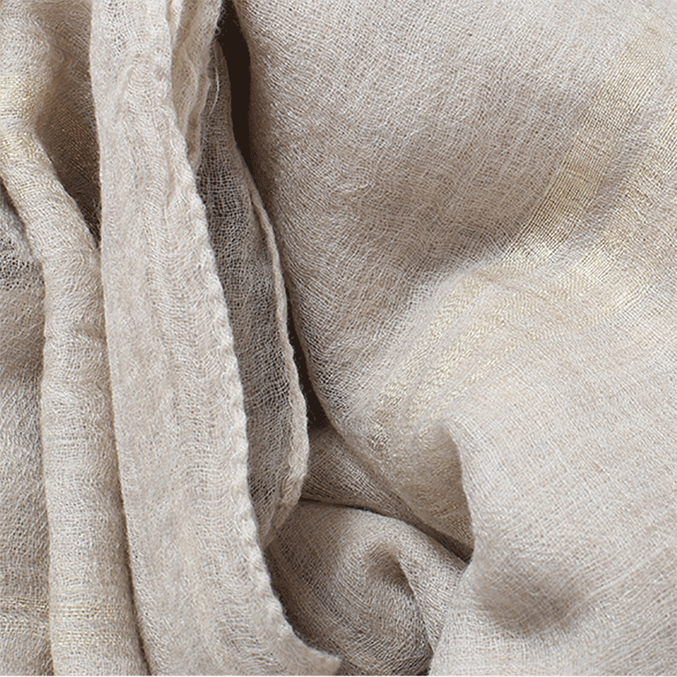 BRUNELLO CUCINELLI-Cashmere Striped Frayed Shawl-GOLD