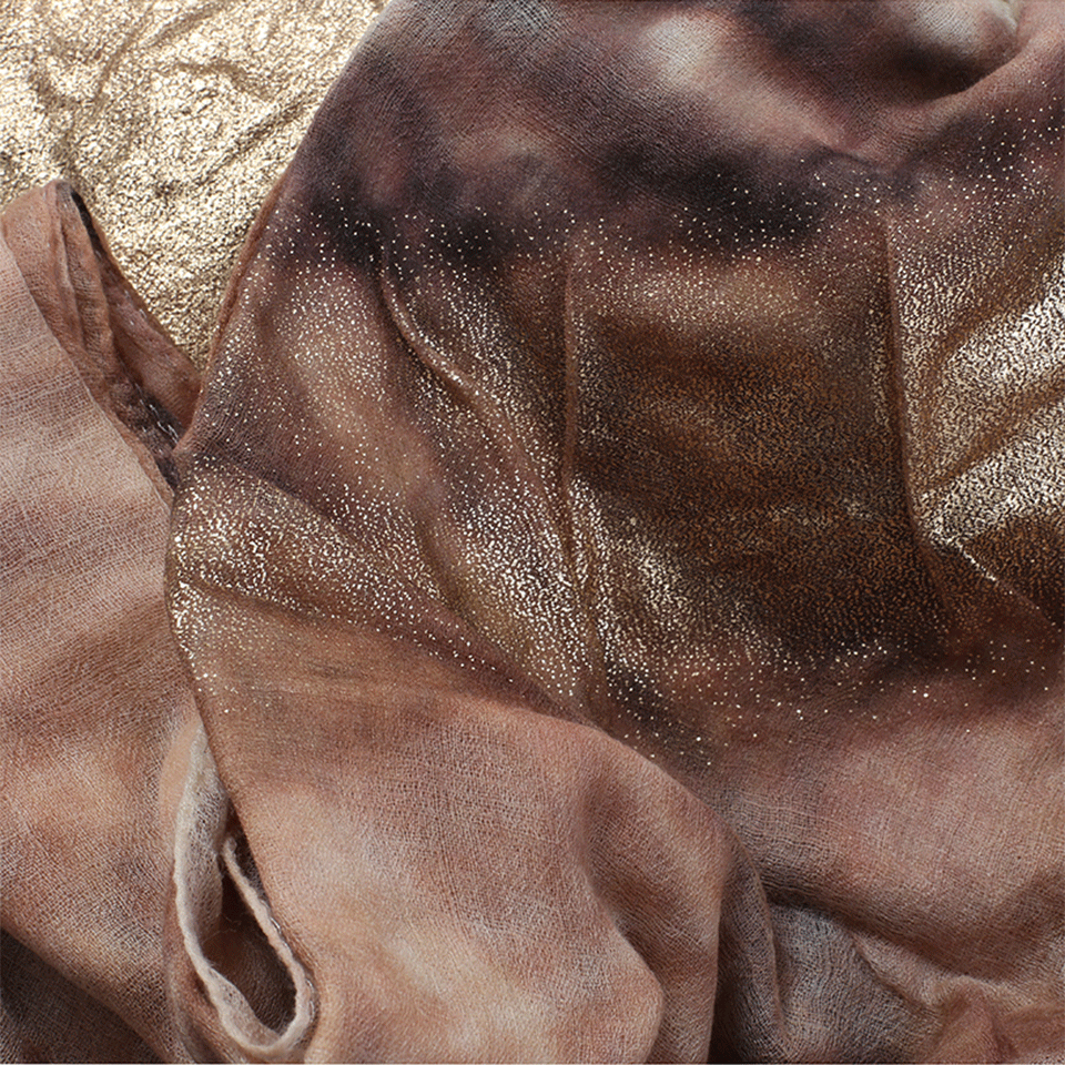 BRUNELLO CUCINELLI-Watercolor Shawl-HAVANA