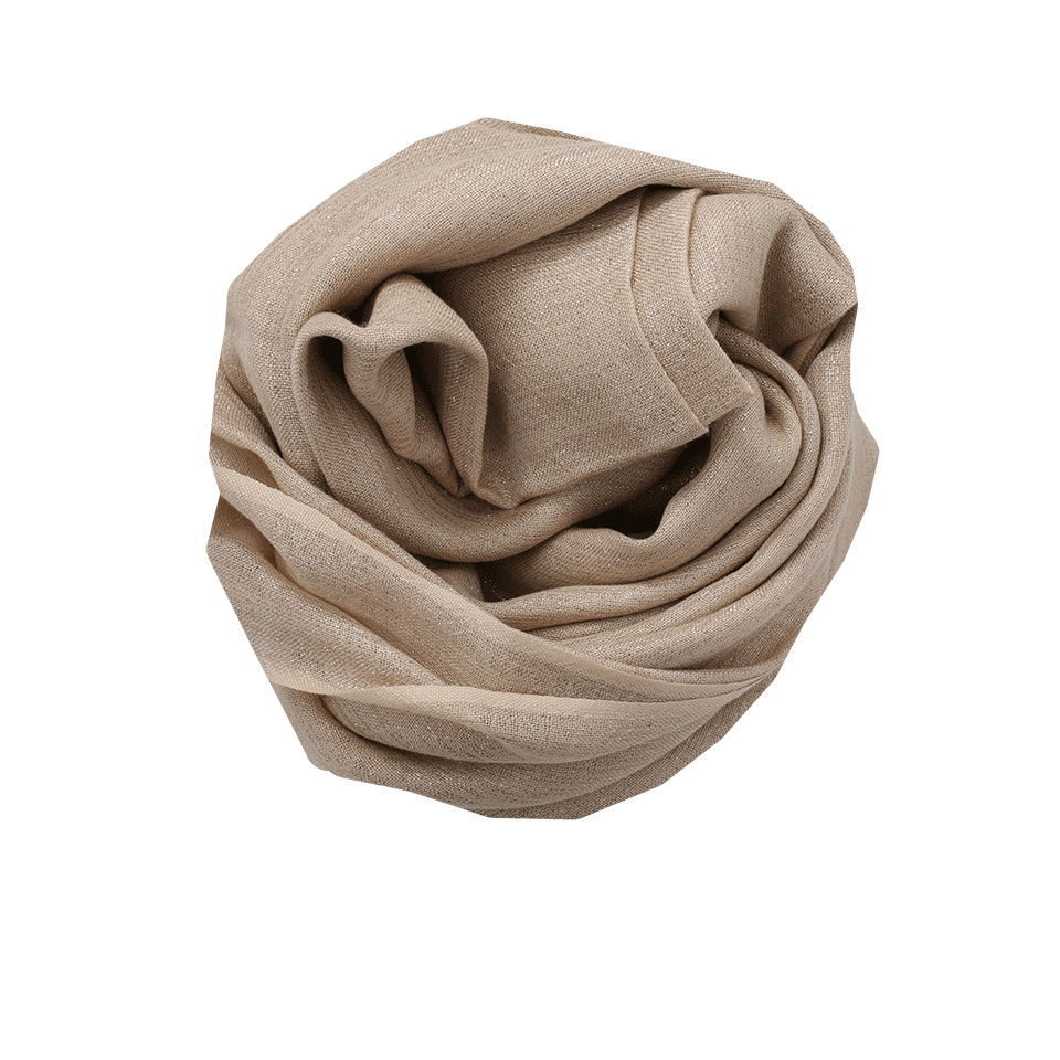 BRUNELLO CUCINELLI-Lurex Cashmere Scarf-HAZELNUT