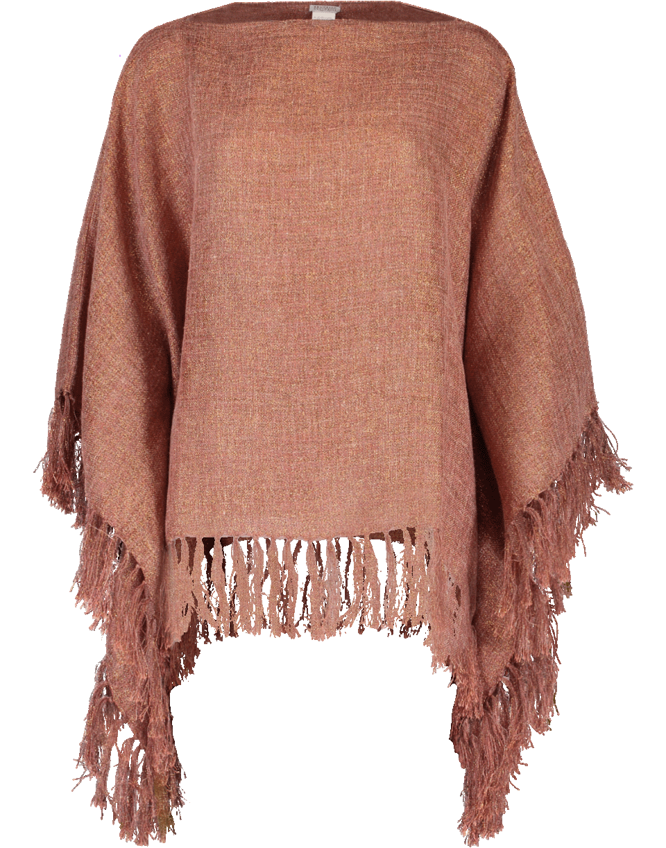 BRUNELLO CUCINELLI-Lurex Pullover Poncho-TURMERIC