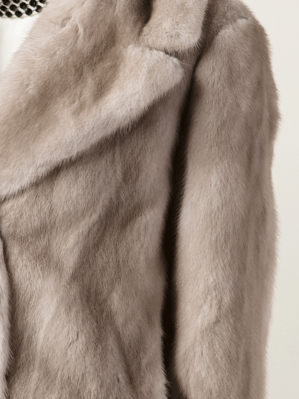 BRUNELLO CUCINELLI-Mink Cropped Coat-DOVE