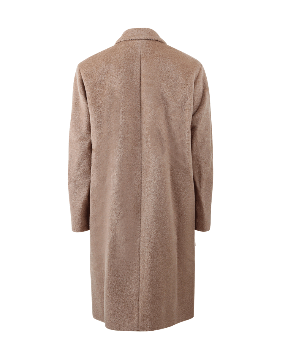 BRUNELLO CUCINELLI-Monili Trim Alpaca Coat-TOFFEE