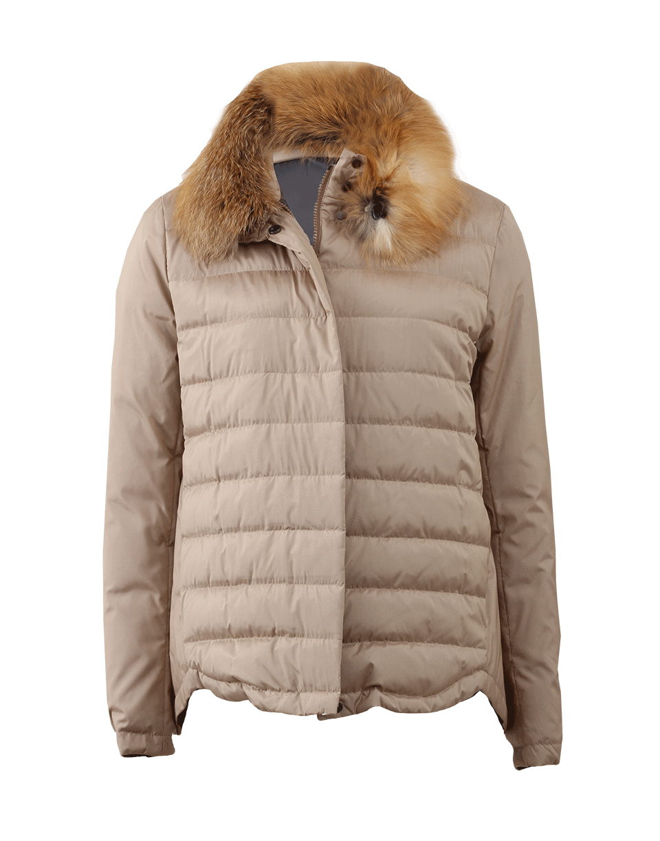 BRUNELLO CUCINELLI-Technical Puffer With Fur Collar-