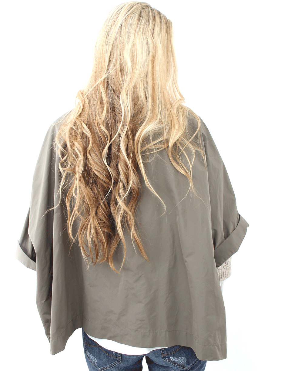 BRUNELLO CUCINELLI-Taffeta Tie Waist Cape-