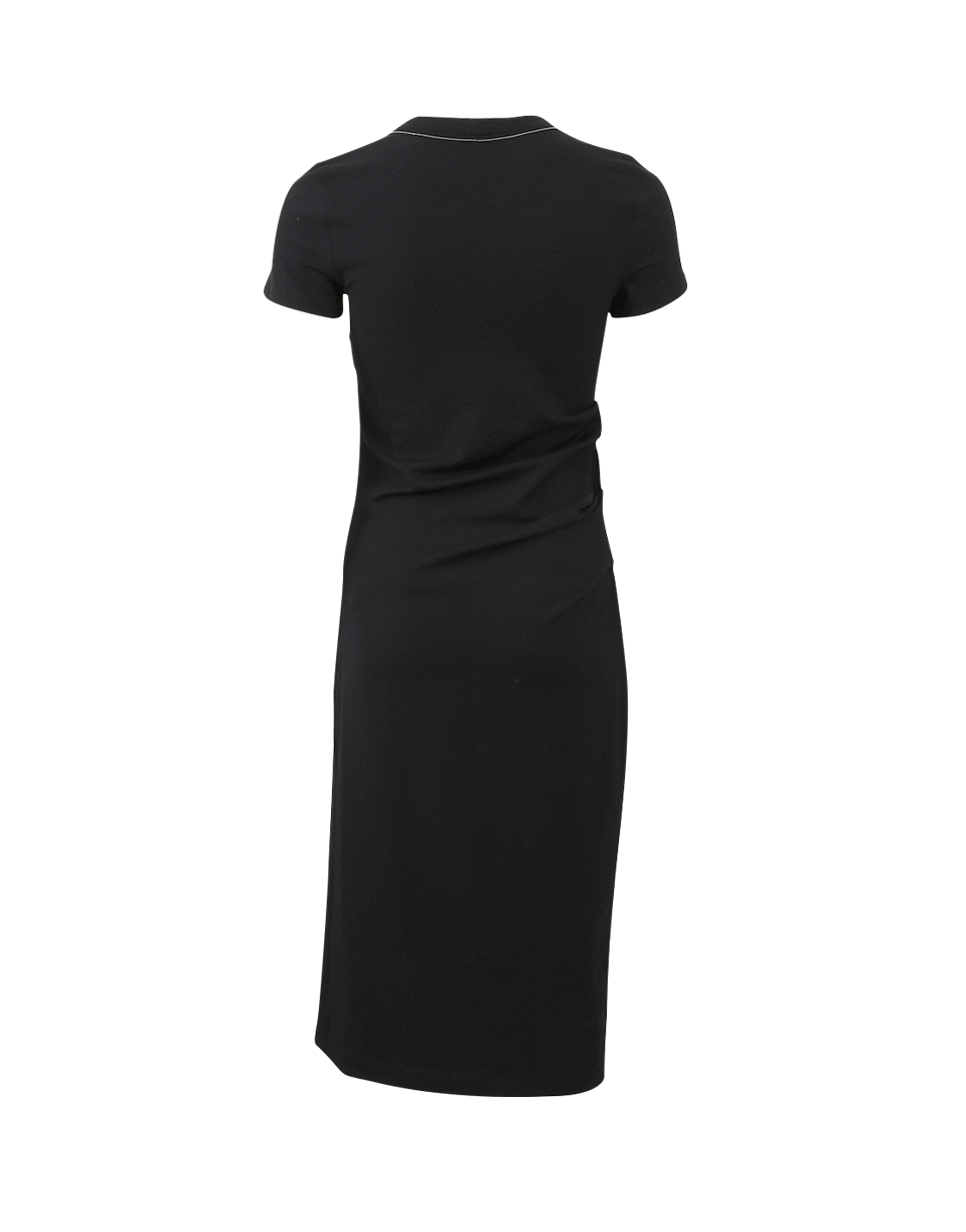 BRUNELLO CUCINELLI-Wool Jersey Ruched Monili Dress-