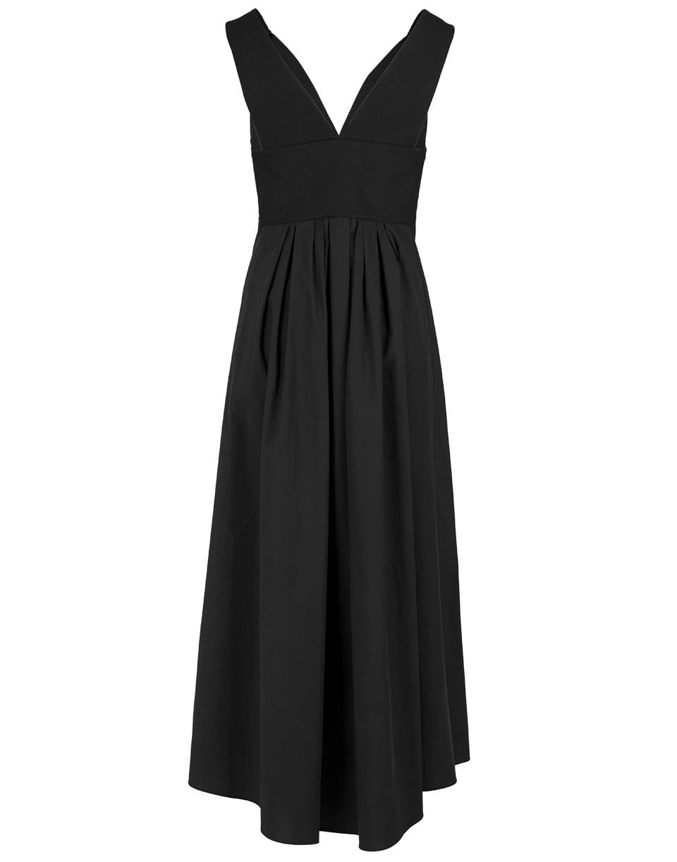 Linen Monili Strap Pleated Maxi Dress