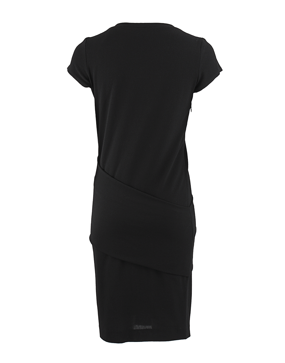 BRUNELLO CUCINELLI-Short Sleeve Tuck-Band Crepe Dress-