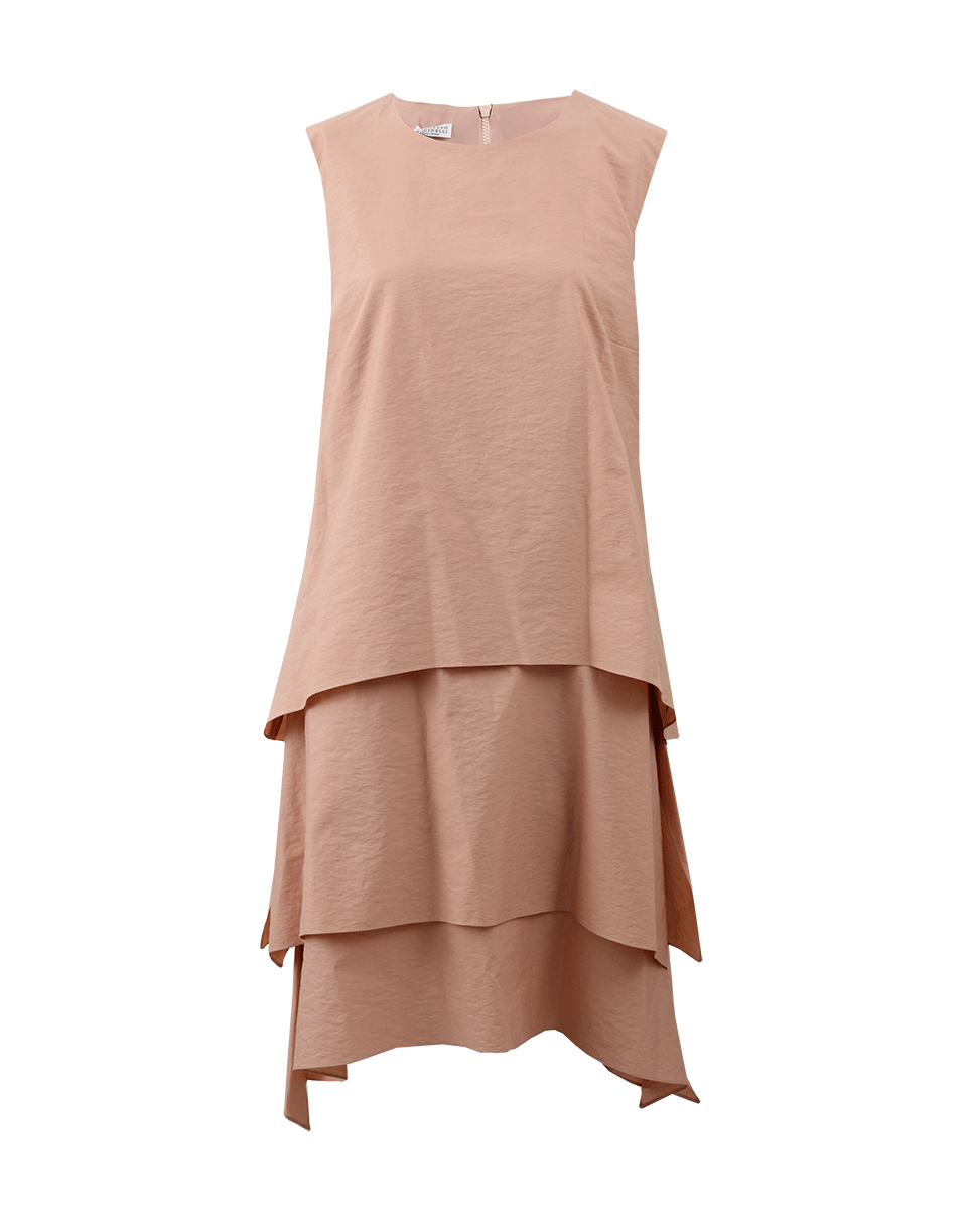 BRUNELLO CUCINELLI-Trapeze Bottom Cotton Dress-