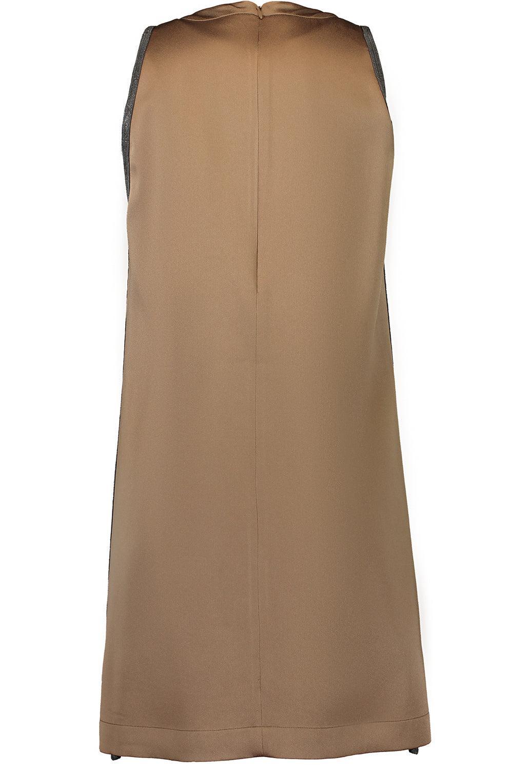 A-Line Mini Dress-BRONZE-XS-CLOTHINGDRESSCASUAL-BRUNELLO CUCINELLI