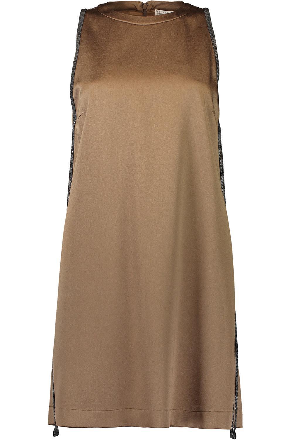 A-Line Mini Dress-BRONZE-XS-CLOTHINGDRESSCASUAL-BRUNELLO CUCINELLI