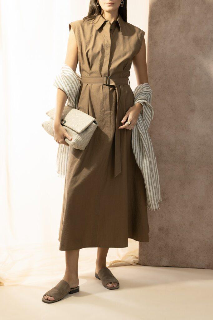 Diagonal Shirt Dress - Leather | BRUNELLO CUCINELLI – Marissa