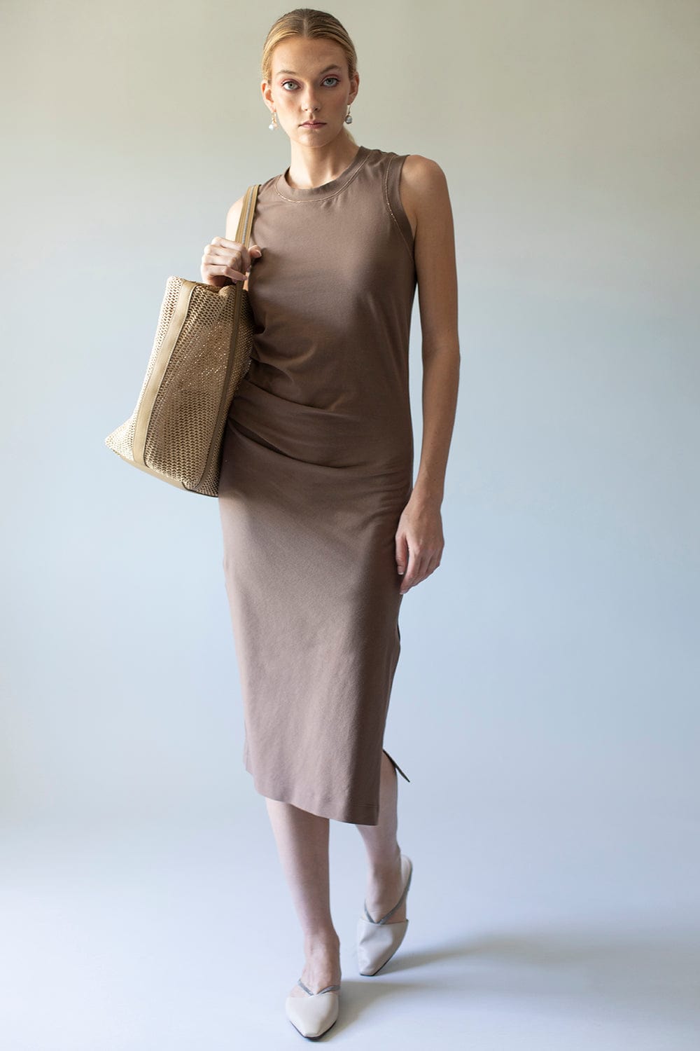 BRUNELLO CUCINELLI-Sleeveless Jersey Dress-