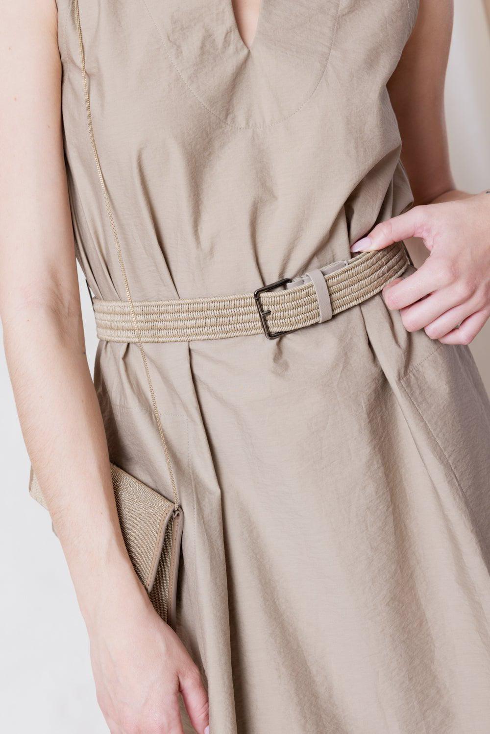 BRUNELLO CUCINELLI-Monili Collar Maxi Dress-