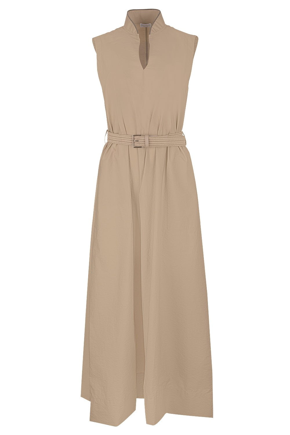 BRUNELLO CUCINELLI-Monili Collar Maxi Dress-