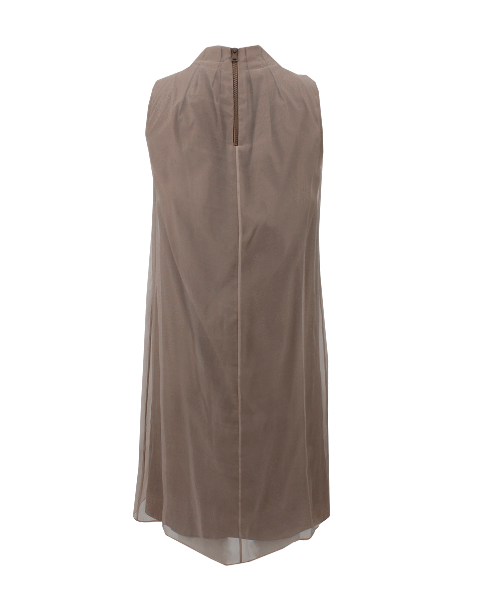 BRUNELLO CUCINELLI-Poplin Gathered Neck Dress-