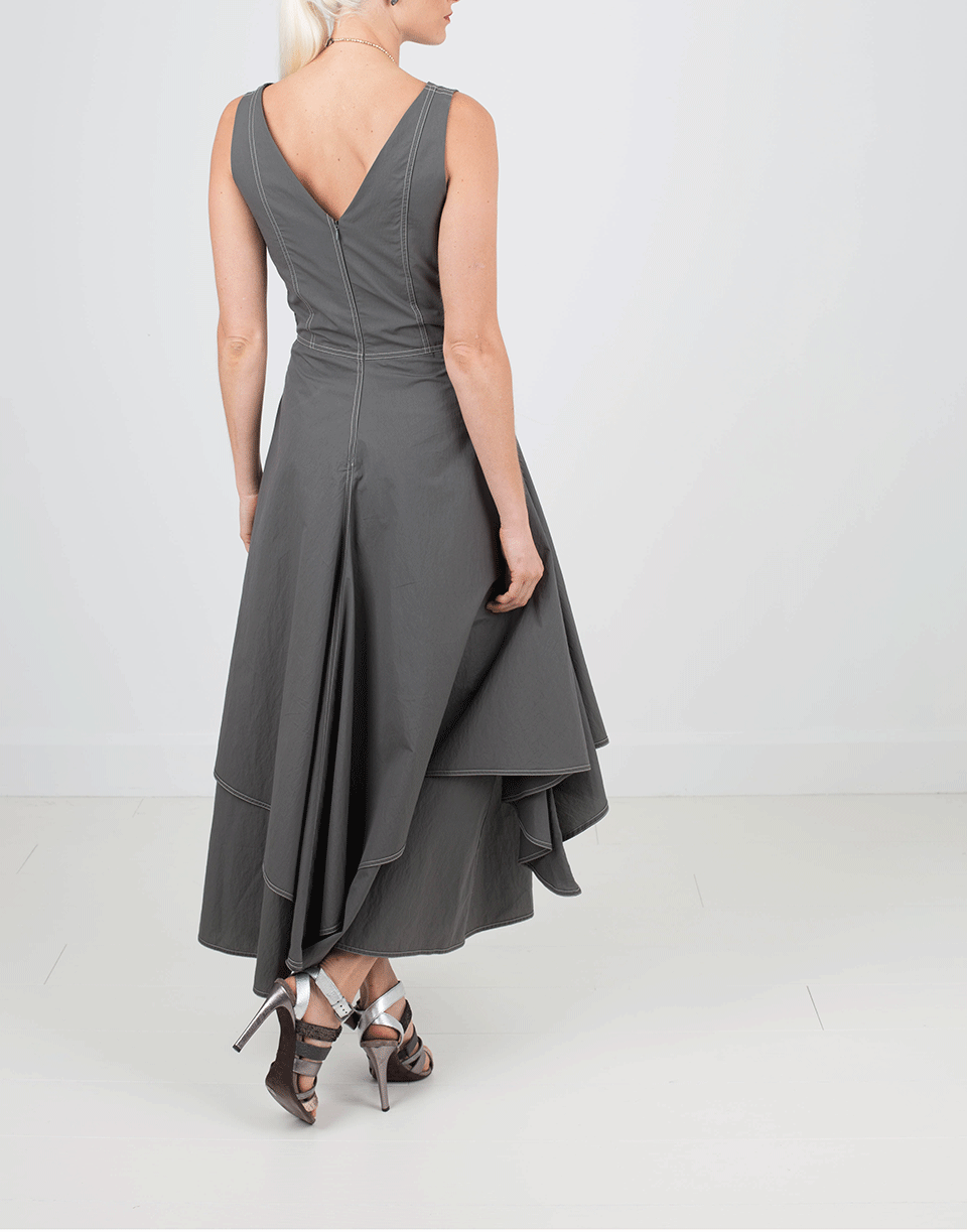 BRUNELLO CUCINELLI-Dress With Asymmetrical Layered Skirt-