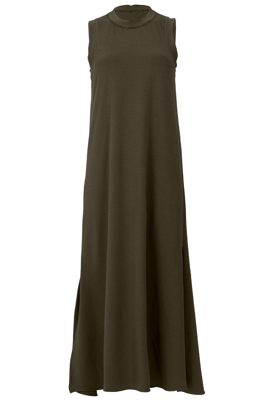 BRUNELLO CUCINELLI-Cotton Jersey Midi Tank Dress-