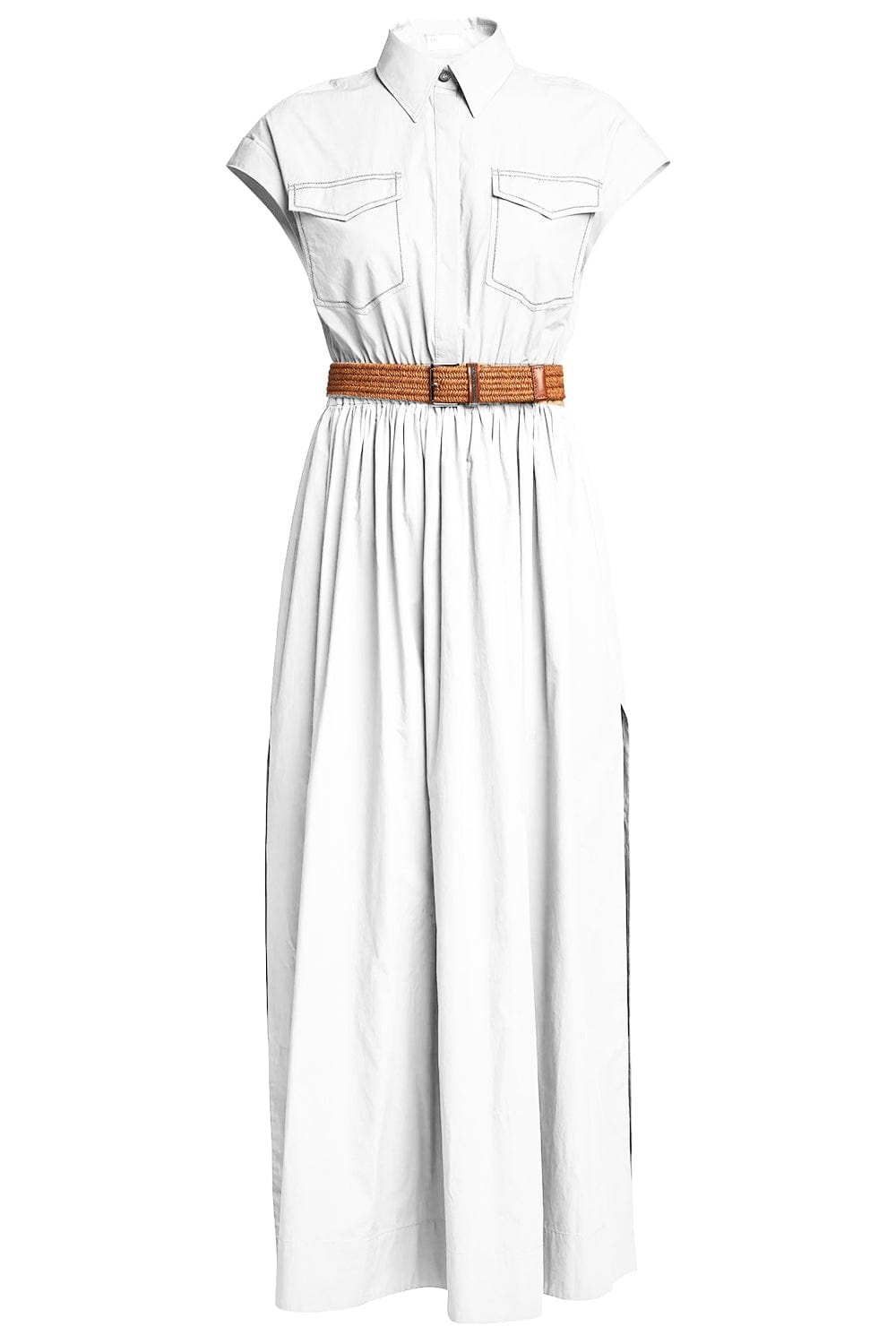 BRUNELLO CUCINELLI-Crinkle Cotton Shirt Dress-
