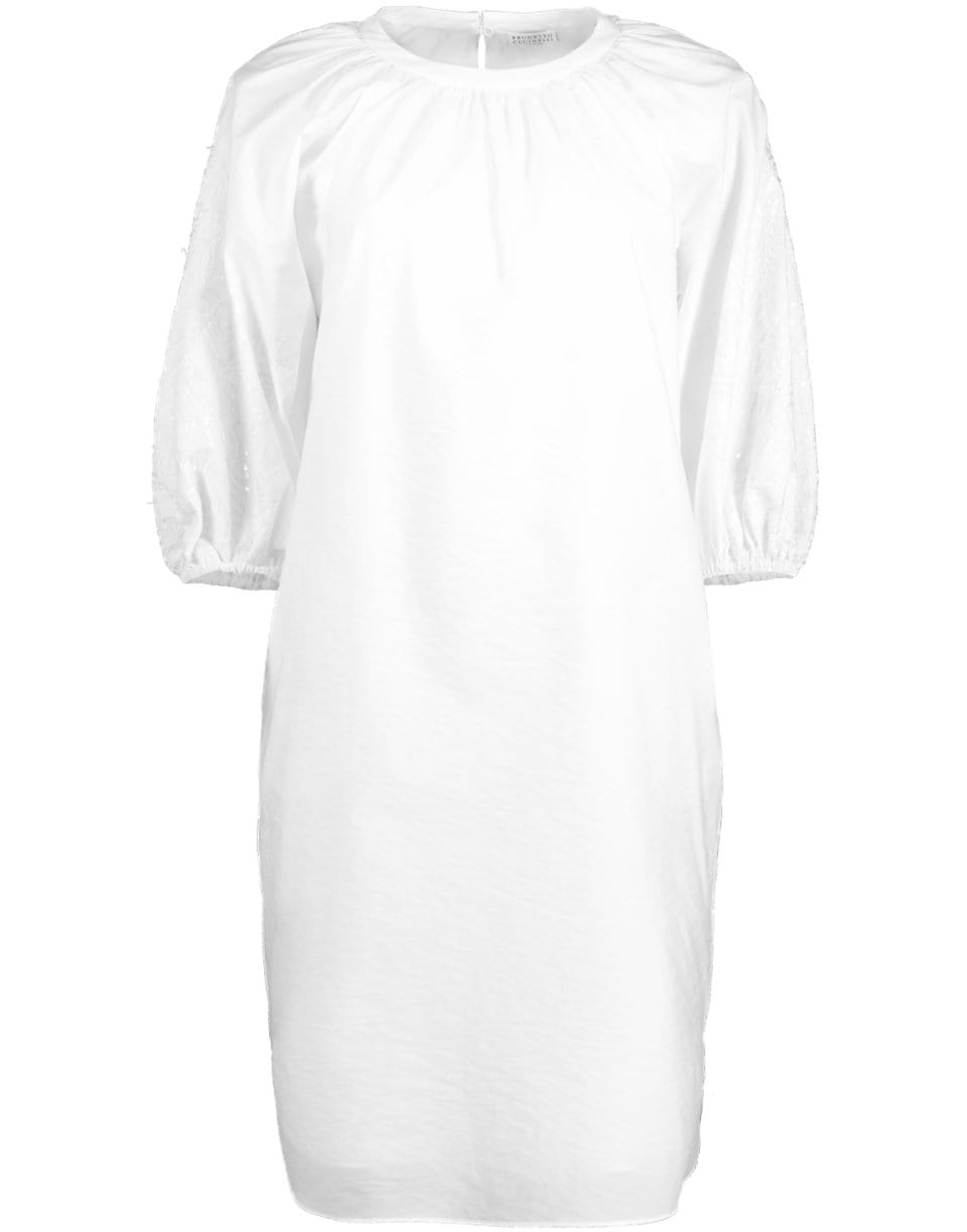BRUNELLO CUCINELLI-Leaf Embroidered Techno Midi Dress-