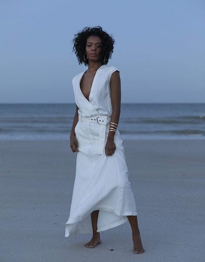 Linen Twill Maxi Dress