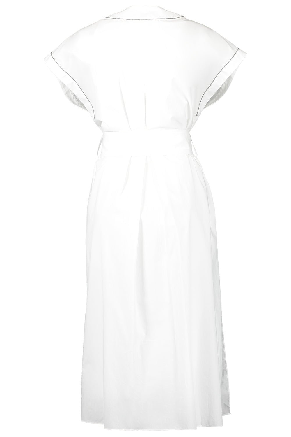 BRUNELLO CUCINELLI-Monili Trim Belted Dress-