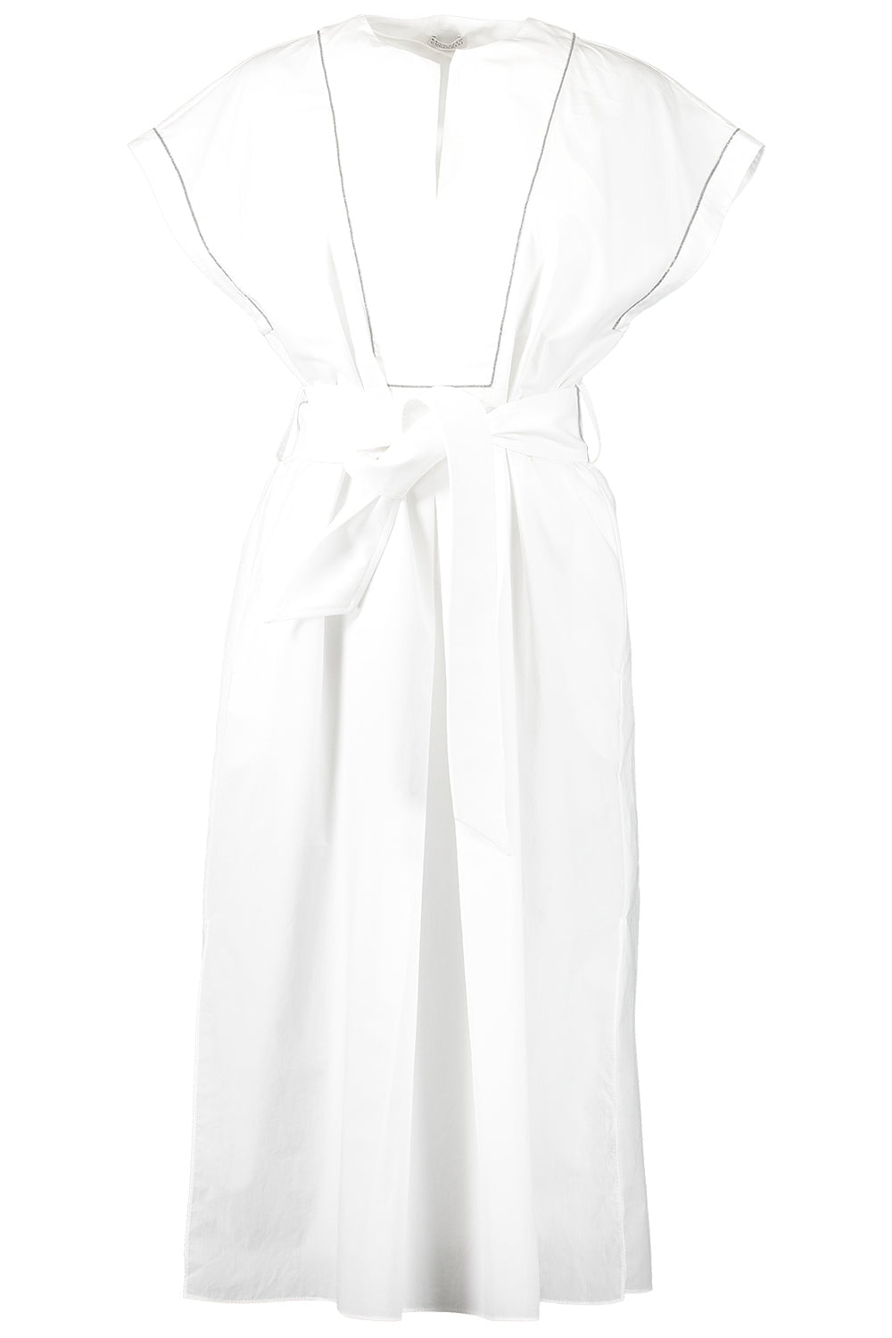 BRUNELLO CUCINELLI-Monili Trim Belted Dress-
