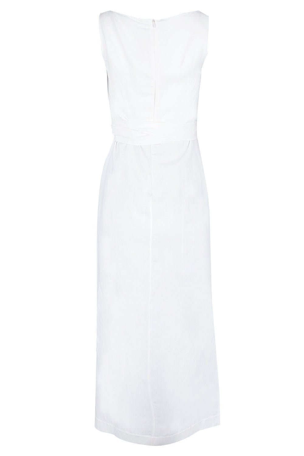BRUNELLO CUCINELLI-Sleeveless Midi Wrap Dress-