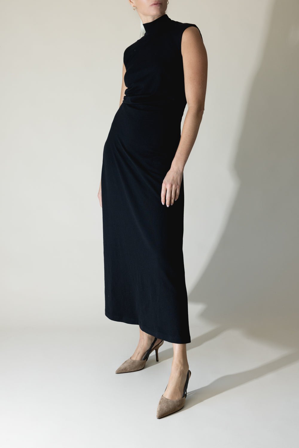 BRUNELLO CUCINELLI-Sleeveless Cinched Waist Dress-
