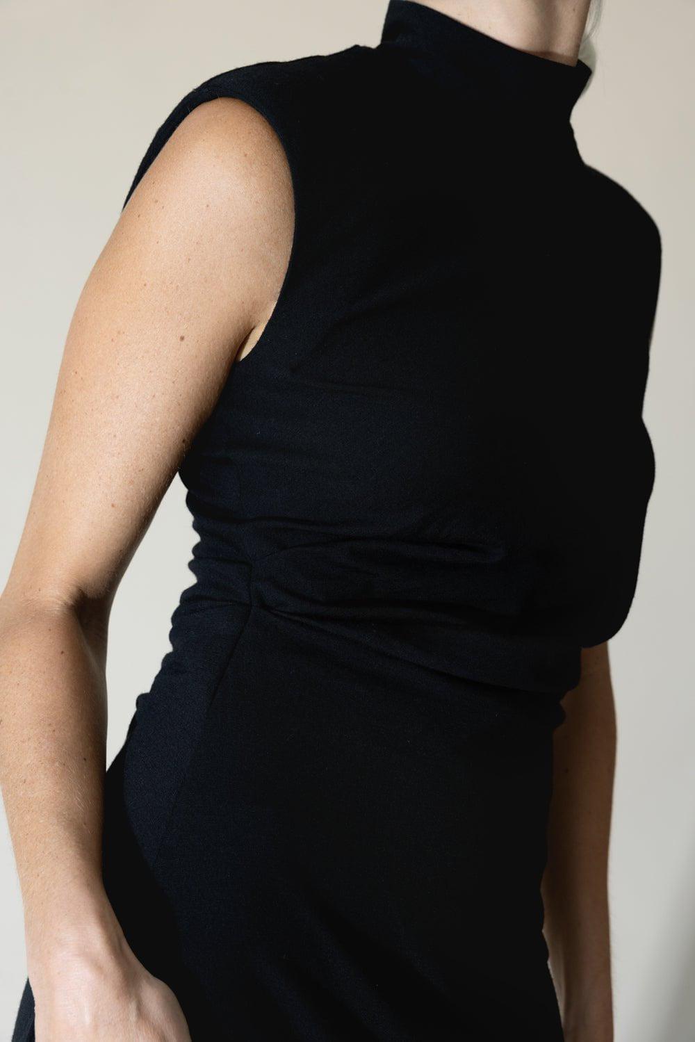 BRUNELLO CUCINELLI-Sleeveless Cinched Waist Dress-