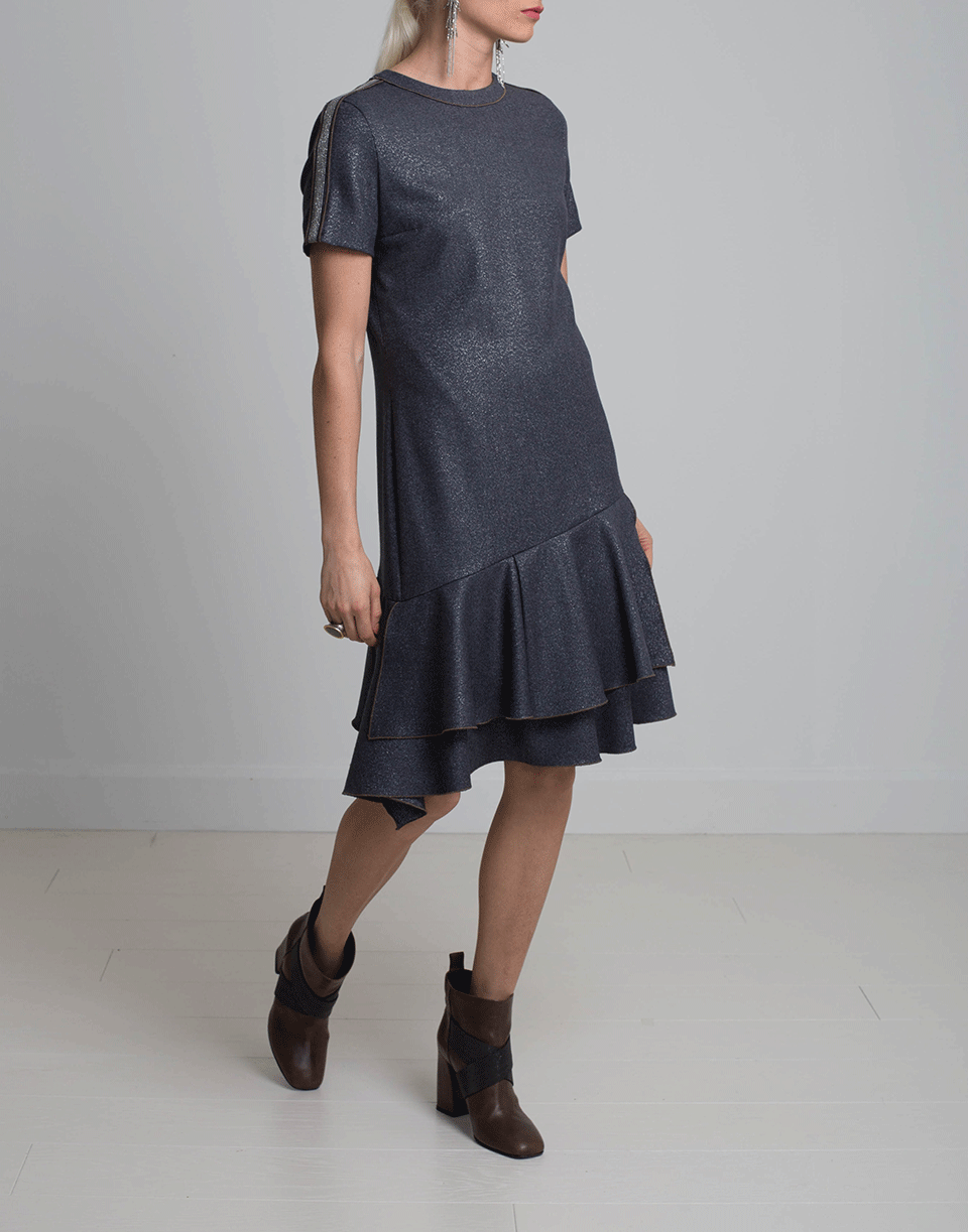 BRUNELLO CUCINELLI-Monili Shoulder Tier Dress-