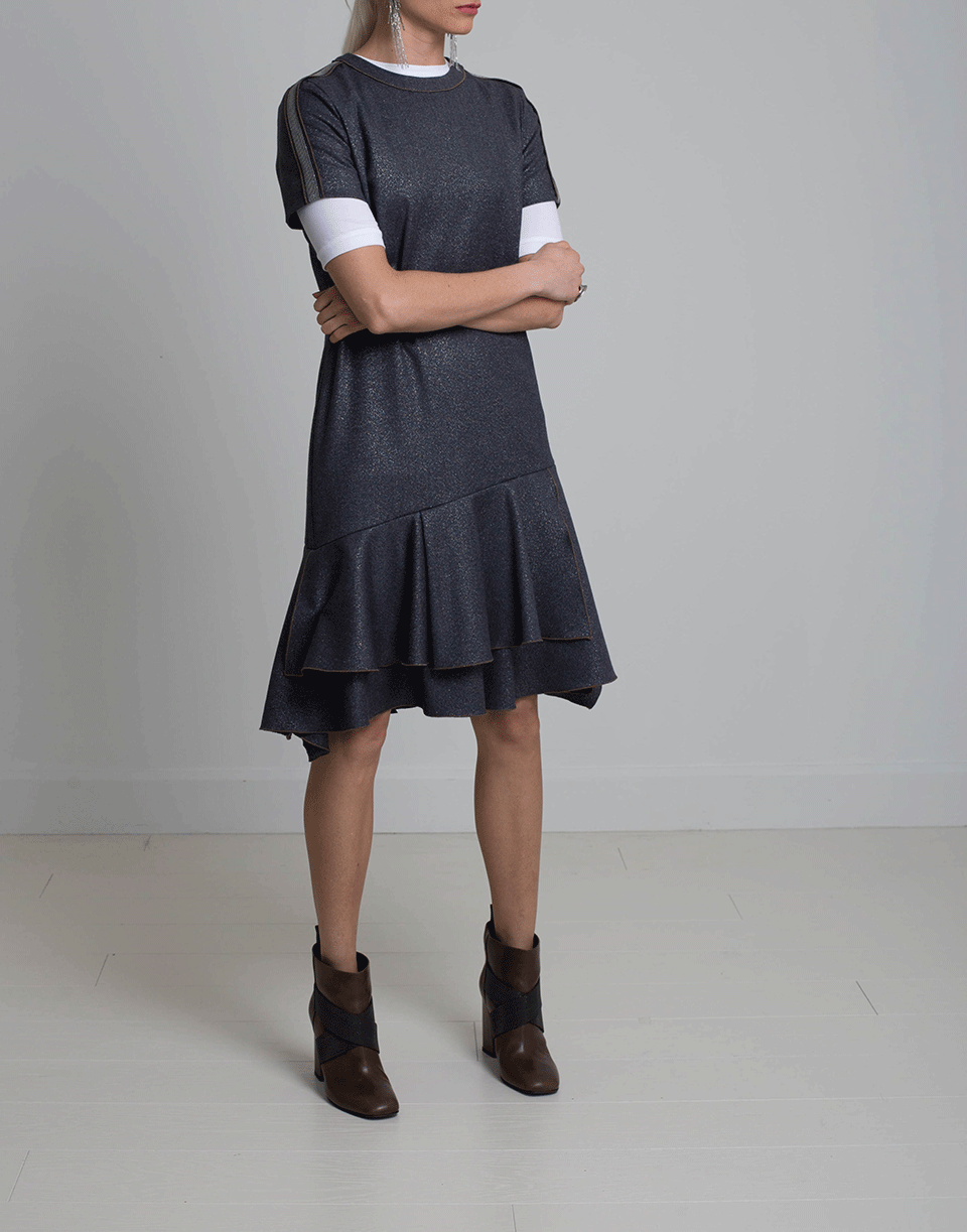 BRUNELLO CUCINELLI-Monili Shoulder Tier Dress-