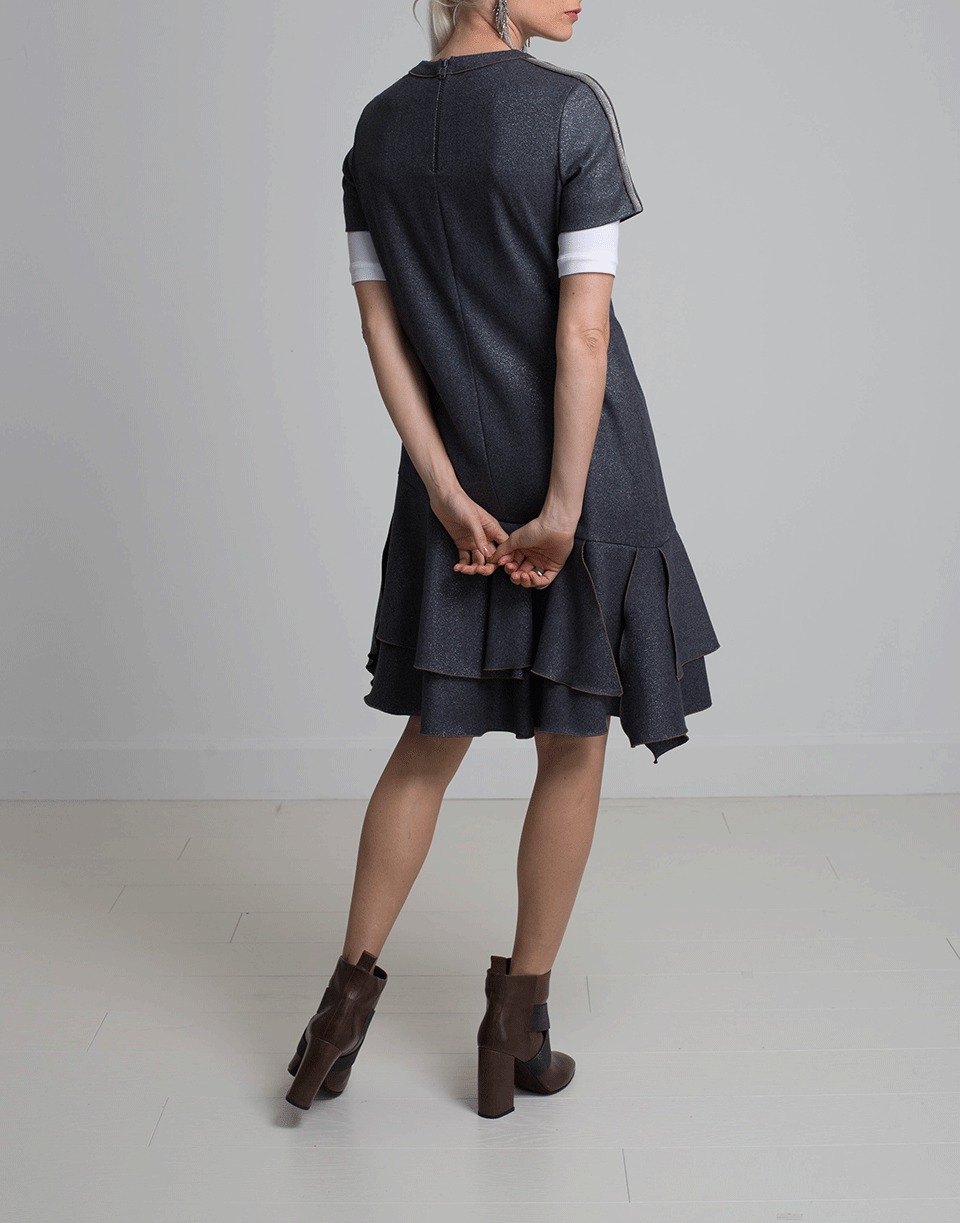 BRUNELLO CUCINELLI-Monili Shoulder Tier Dress-