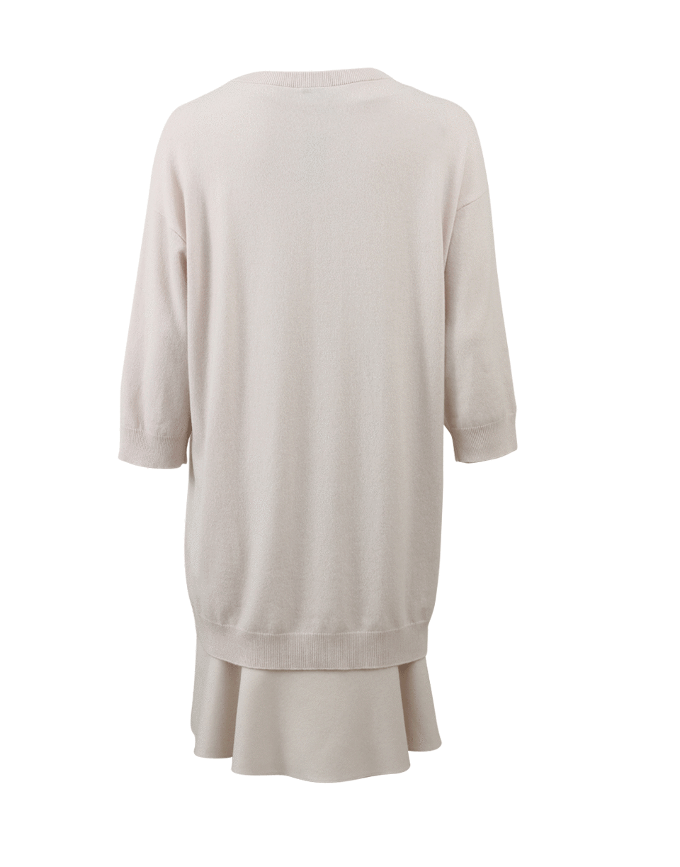BRUNELLO CUCINELLI-Flutter Hem Dress And Sweater-VANILLA