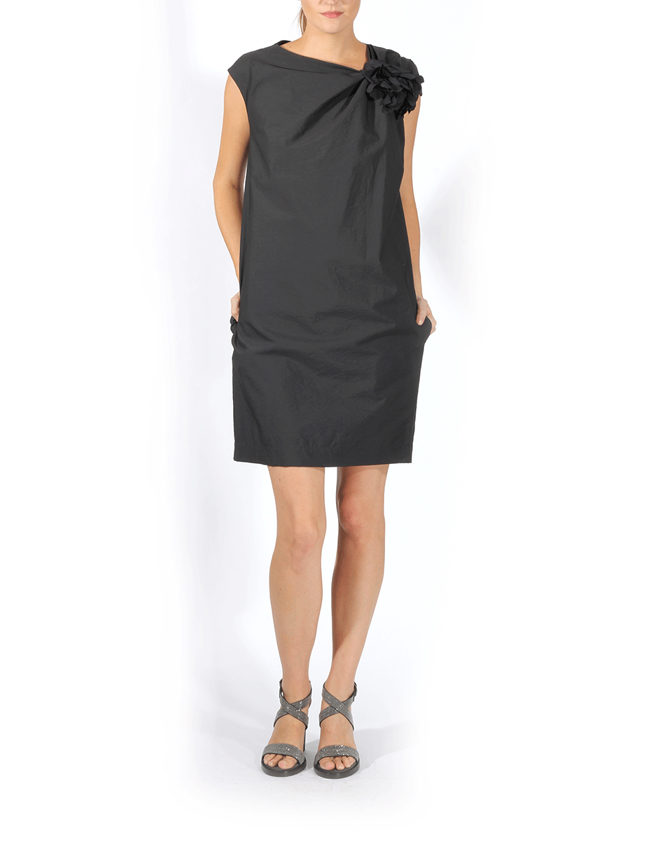 BRUNELLO CUCINELLI-Flower Detail Shift Dress-