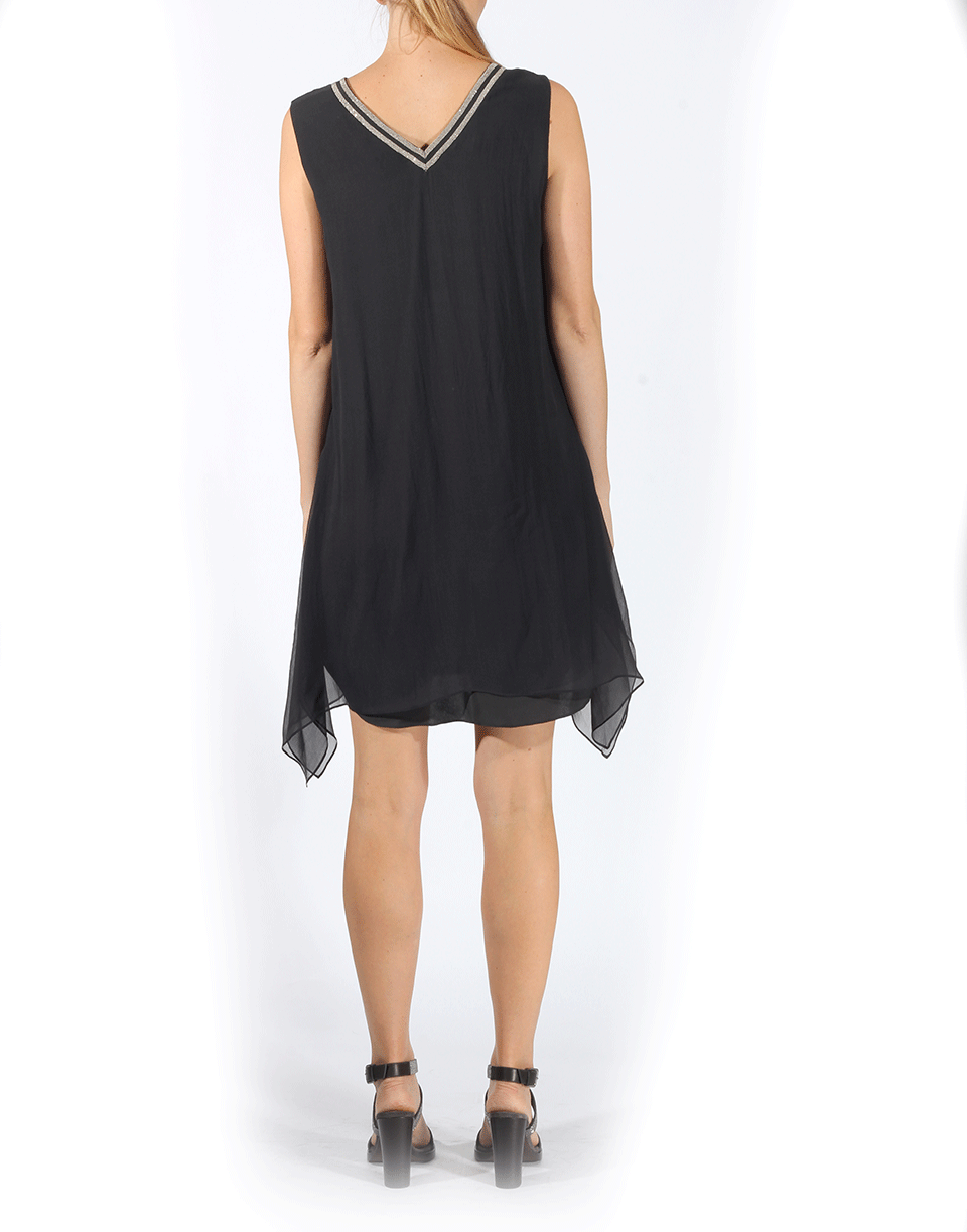BRUNELLO CUCINELLI-Monili Trim Trapeze Dress-