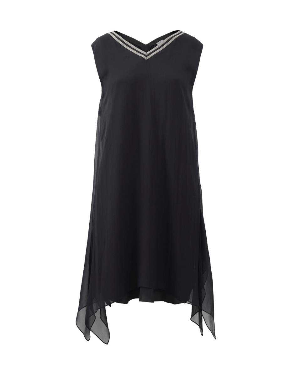 BRUNELLO CUCINELLI-Monili Trim Trapeze Dress-