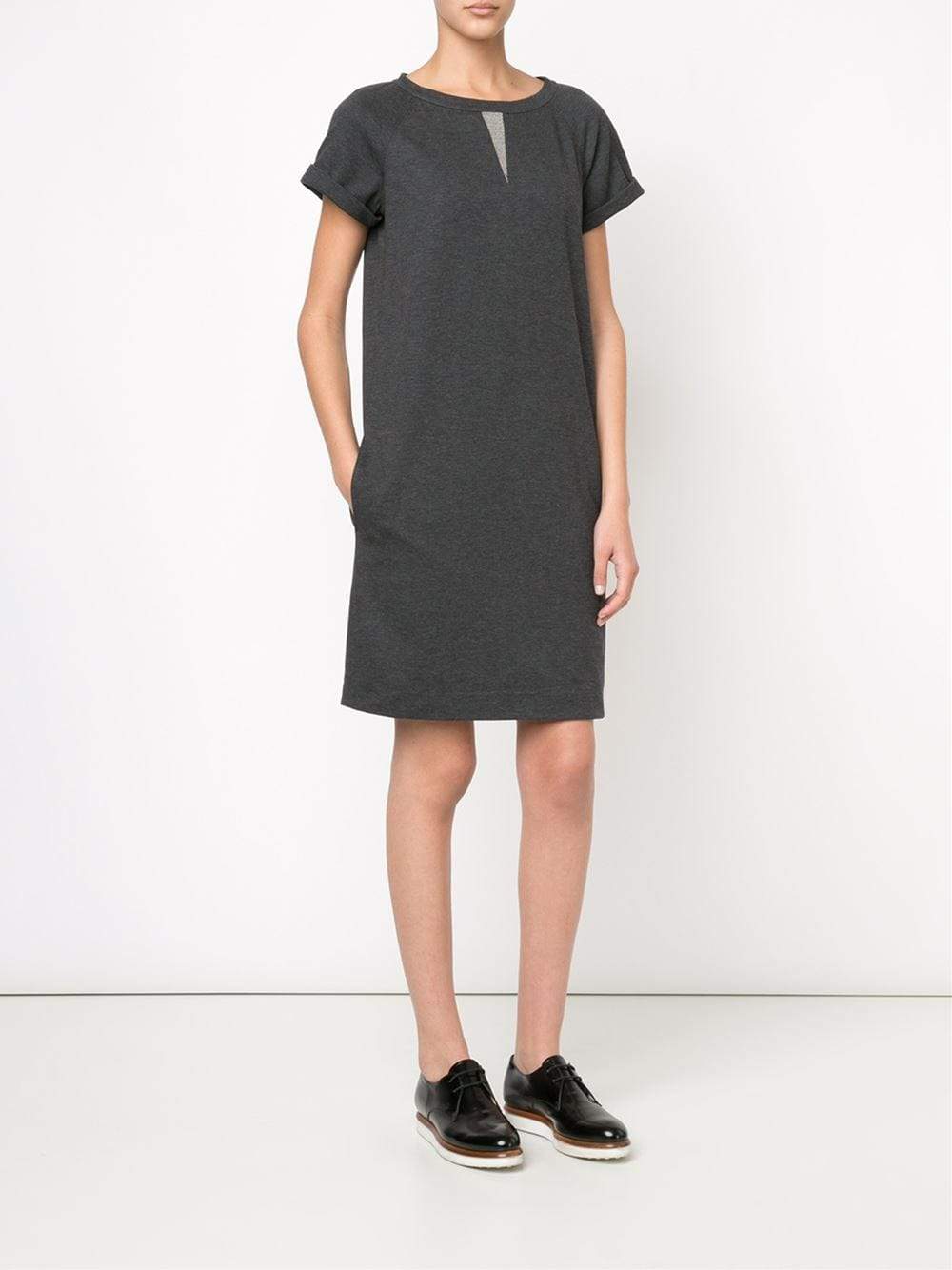 BRUNELLO CUCINELLI-Rolled Sleeve Tee Dress-