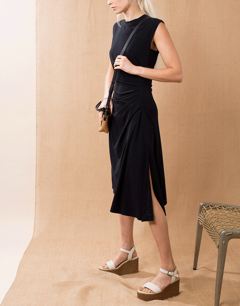 BRUNELLO CUCINELLI-Ruched Jersey Fitted Dress-