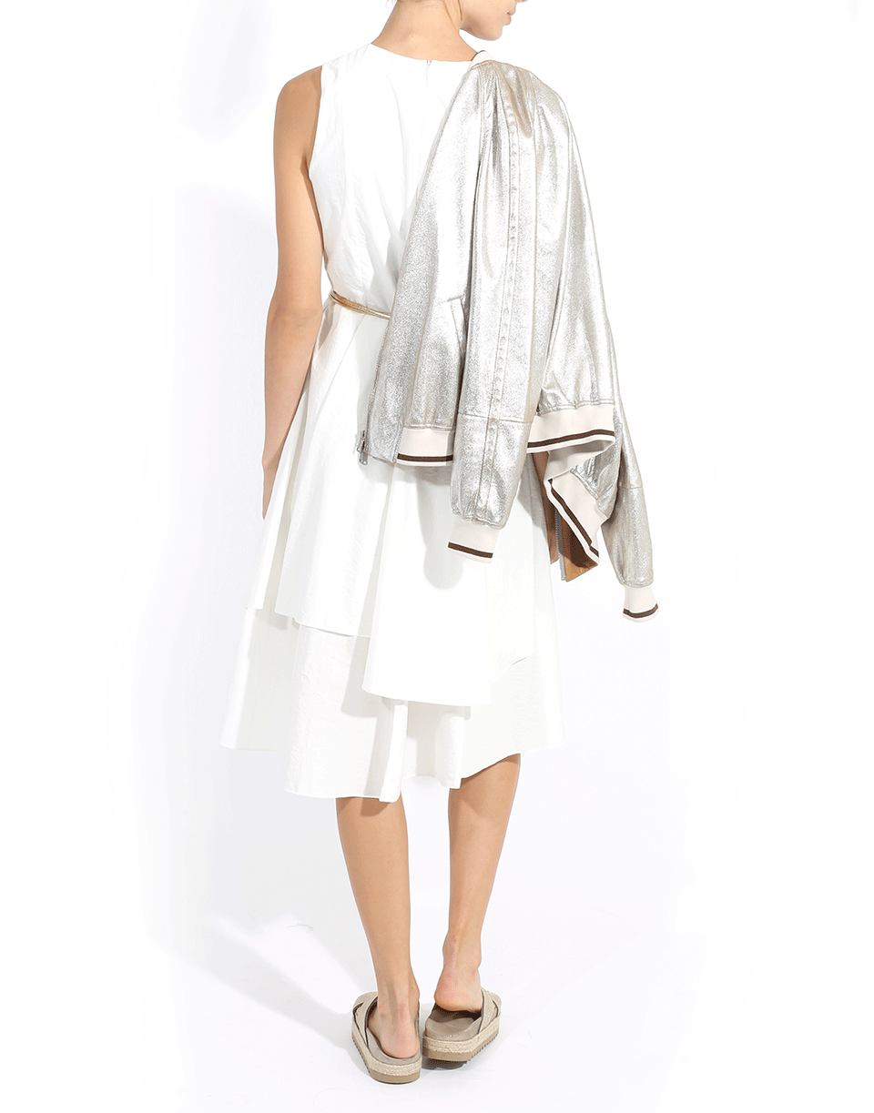 BRUNELLO CUCINELLI-Crinkle Asymmetrical Tiered Dress-