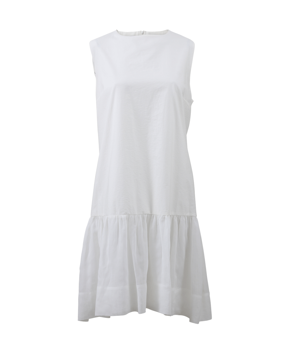BRUNELLO CUCINELLI-Gauze Flounce Dress-WHITE