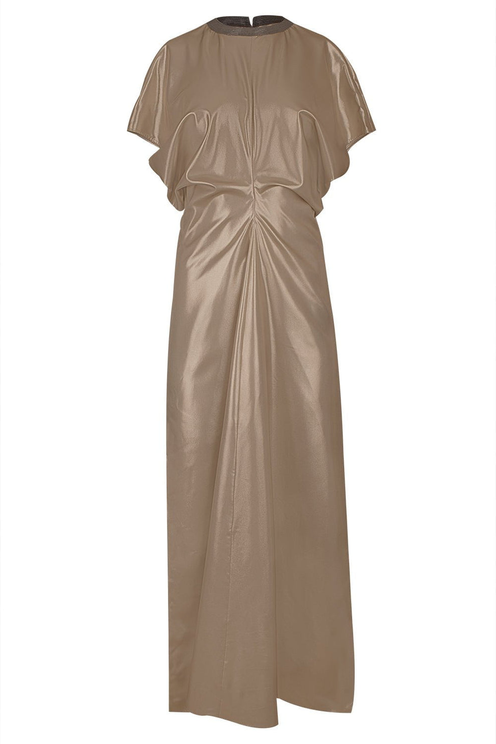 Brunello Cucinelli Women's Lamé Silk Twill Dress - Gold