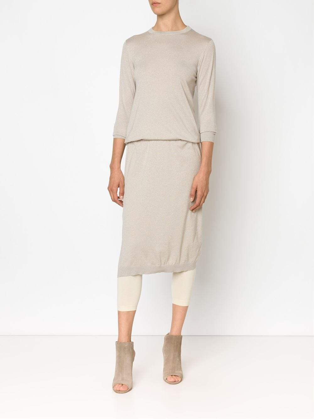 BRUNELLO CUCINELLI-Lurex Drop Waist Dress-