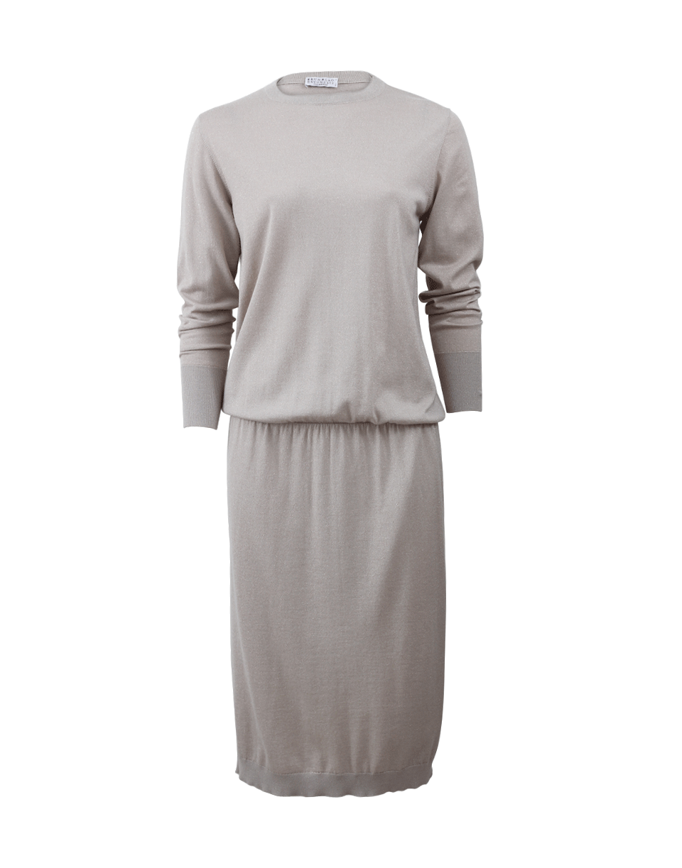 BRUNELLO CUCINELLI-Lurex Drop Waist Dress-