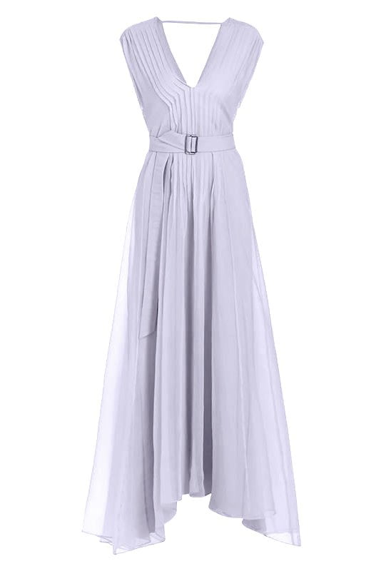 BRUNELLO CUCINELLI-Monili Strap Plisse Maxi Dress-