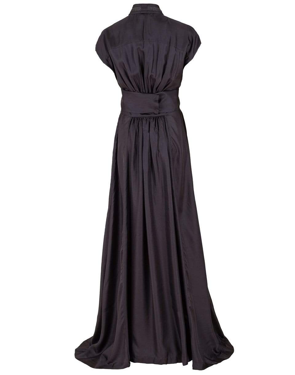 BRUNELLO CUCINELLI-Silk Twill Wrap Full Gown-