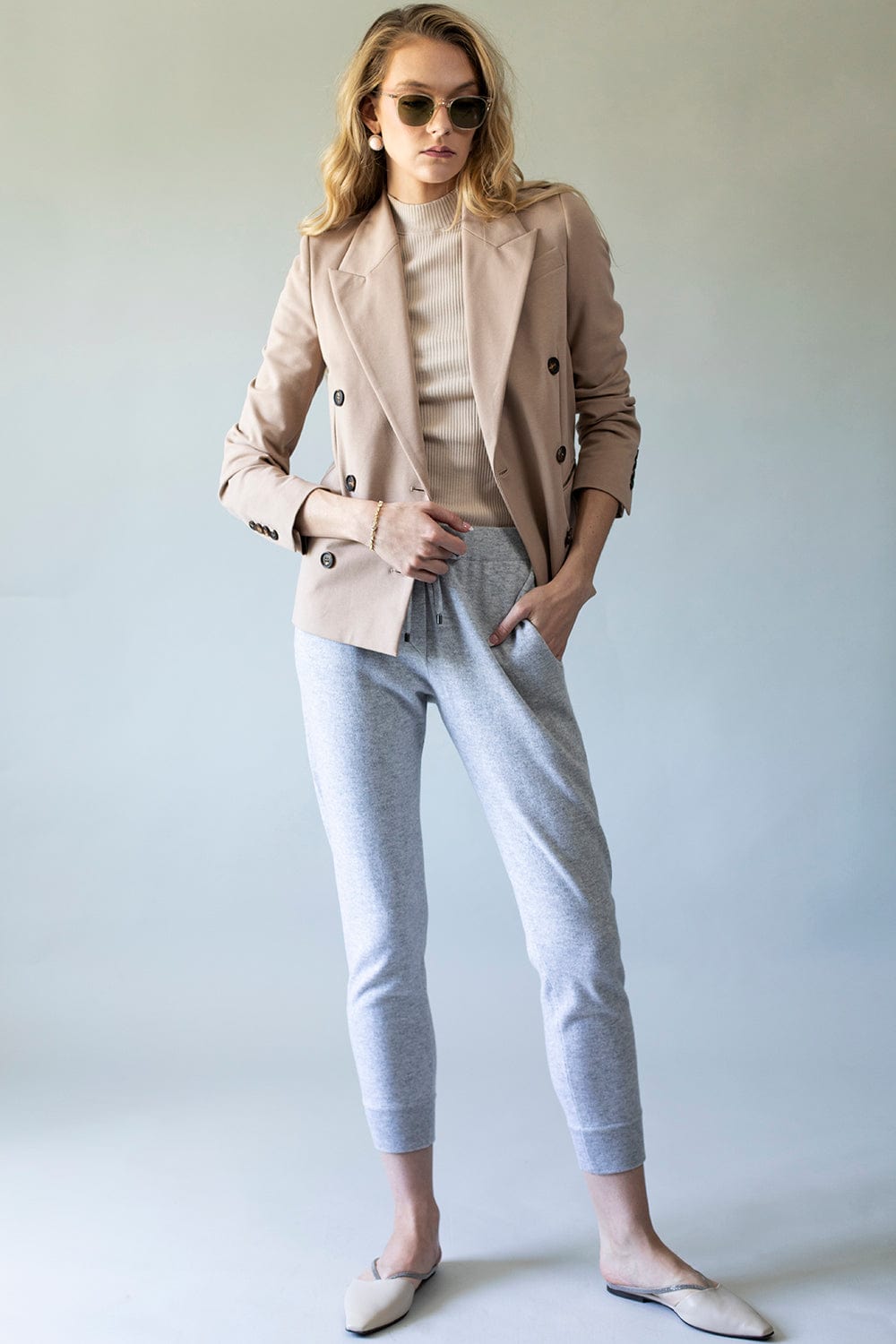 BRUNELLO CUCINELLI-Cotton Felpa Double Breasted Jacket-