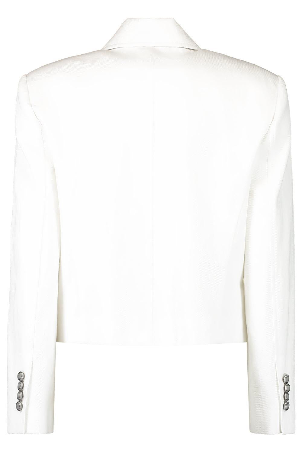 Cropped Double Breasted Jacket-CREAM-36-CLOTHINGJACKETBLAZERS-BRUNELLO CUCINELLI