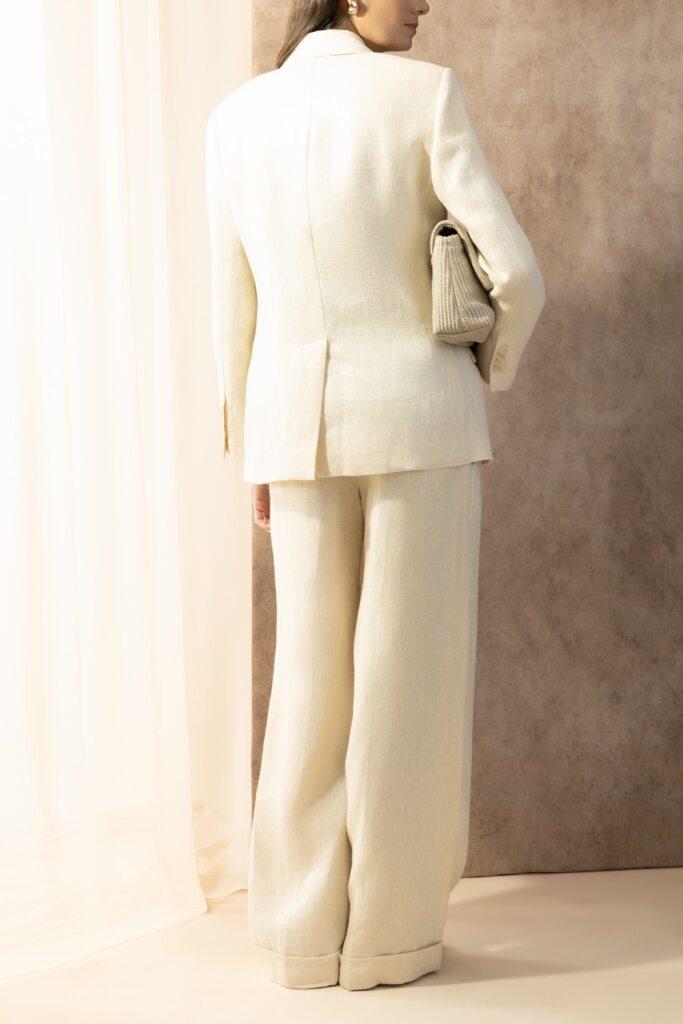 Shiny Button Front Jacket-CREAM-36-CLOTHINGJACKETBLAZERS-BRUNELLO CUCINELLI